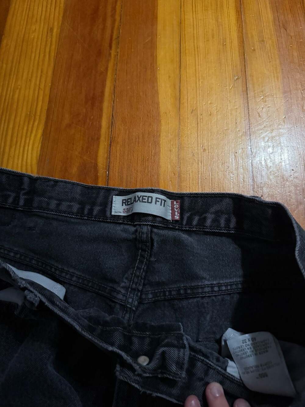 Levi's 550 Relaxed Fit Black Denim Jeans, Men's Size 40x32